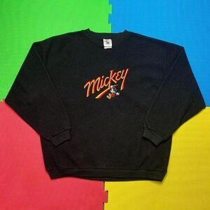 Vintage Mickey Size XL? Long Sleeve Crew Neck Sweatshirt Men's Texture Piling